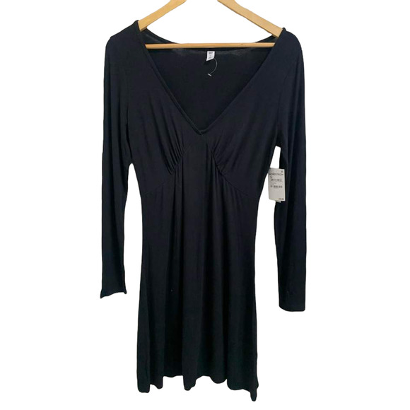 BP. V Neck Long Sleeve Black Mini Dress Size Medium - Picture 1 of 5